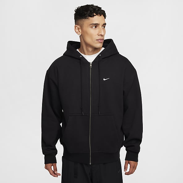 Black nike hoodie with white tick store